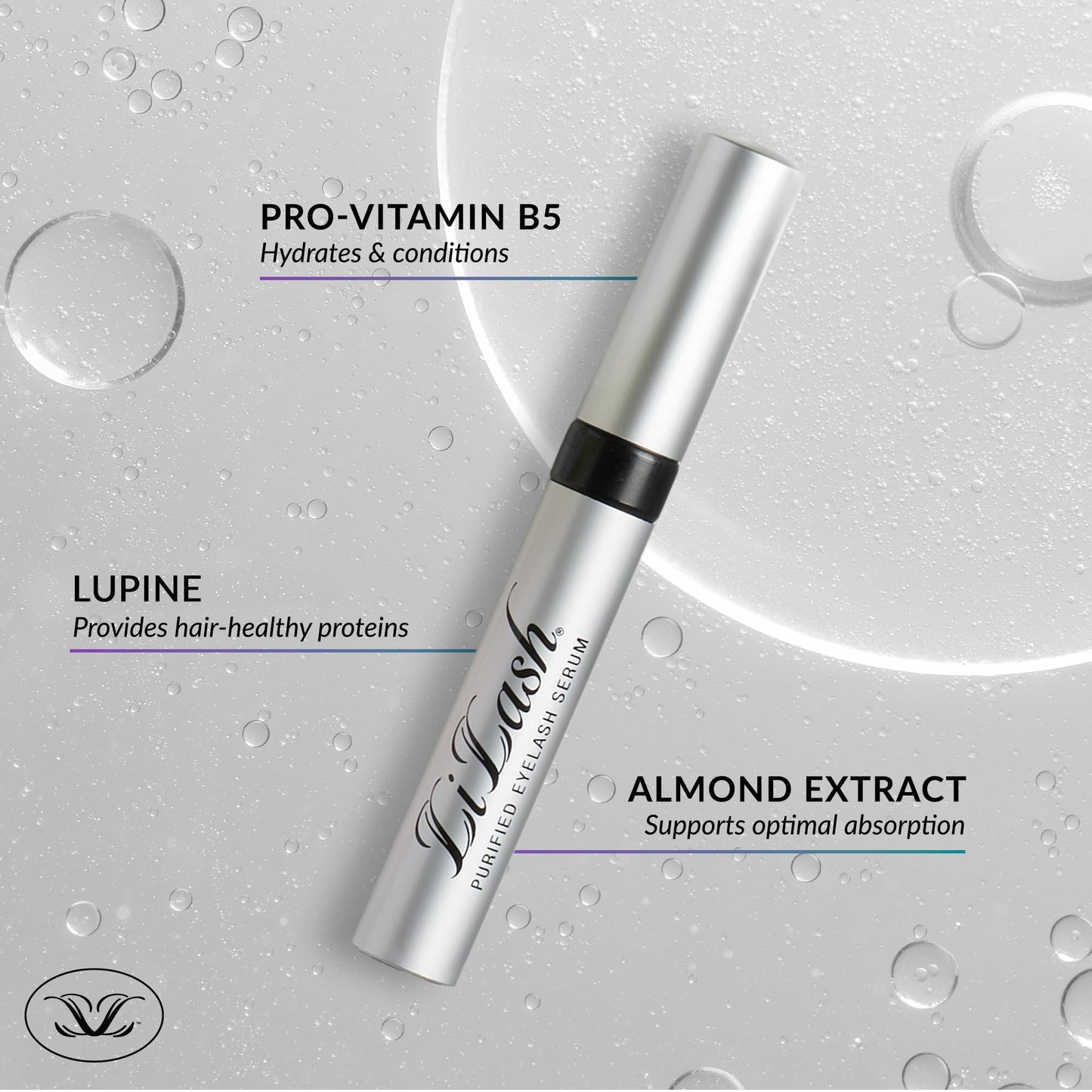 LiLash Purified Eyelash Serum for Longer & Fuller-Looking Lashes - Eyelash Enhancer, Safe for Use with Contacts, Lash Extensions, Sensitive Eyes - Vegan & Cruelty-free (2mL, 90-Day Supply)