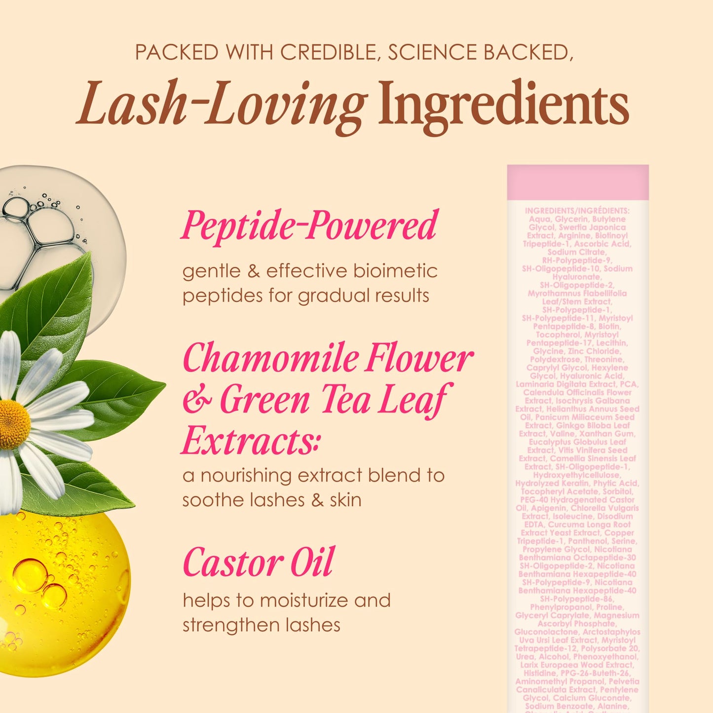 Grande Cosmetics GrandeLASH-Sensitive Peptide Infused Lash Serum for Fuller, Longer-Looking Natural Eyelashes, Enhancing Treatment with Nourishing Botanicals, Cruelty-Free – 6 Week Supply (2mL)